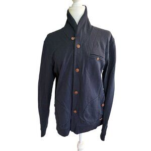 Ted Baker Men's Navy Cotton Button-Up Cardigan Size 4 (Large)